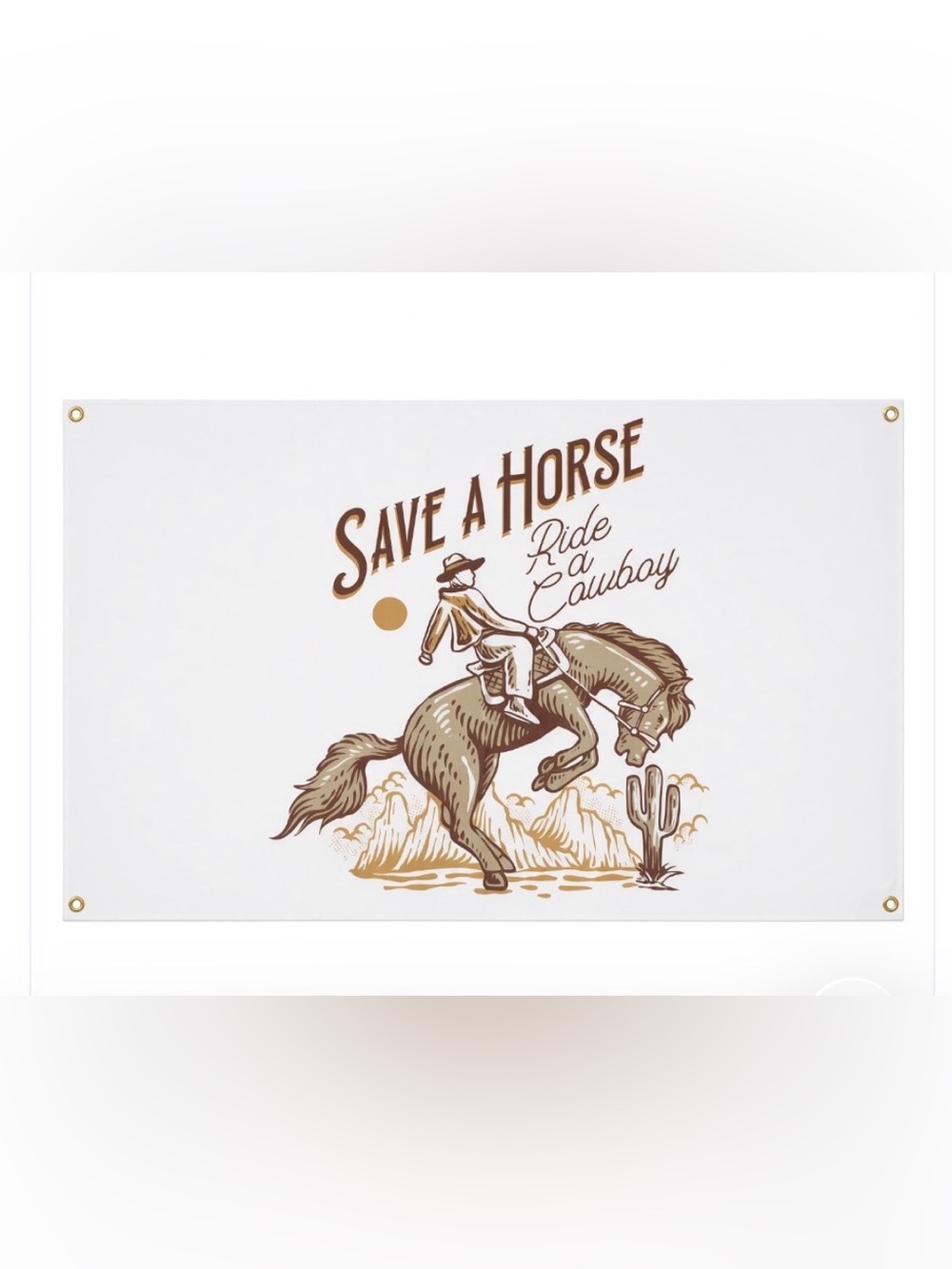 Save a Horse Ride a Cowboy Western Wall Art Print - Brown and Tan